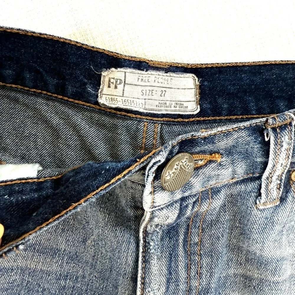 Embroidered Free People Denim Shorts